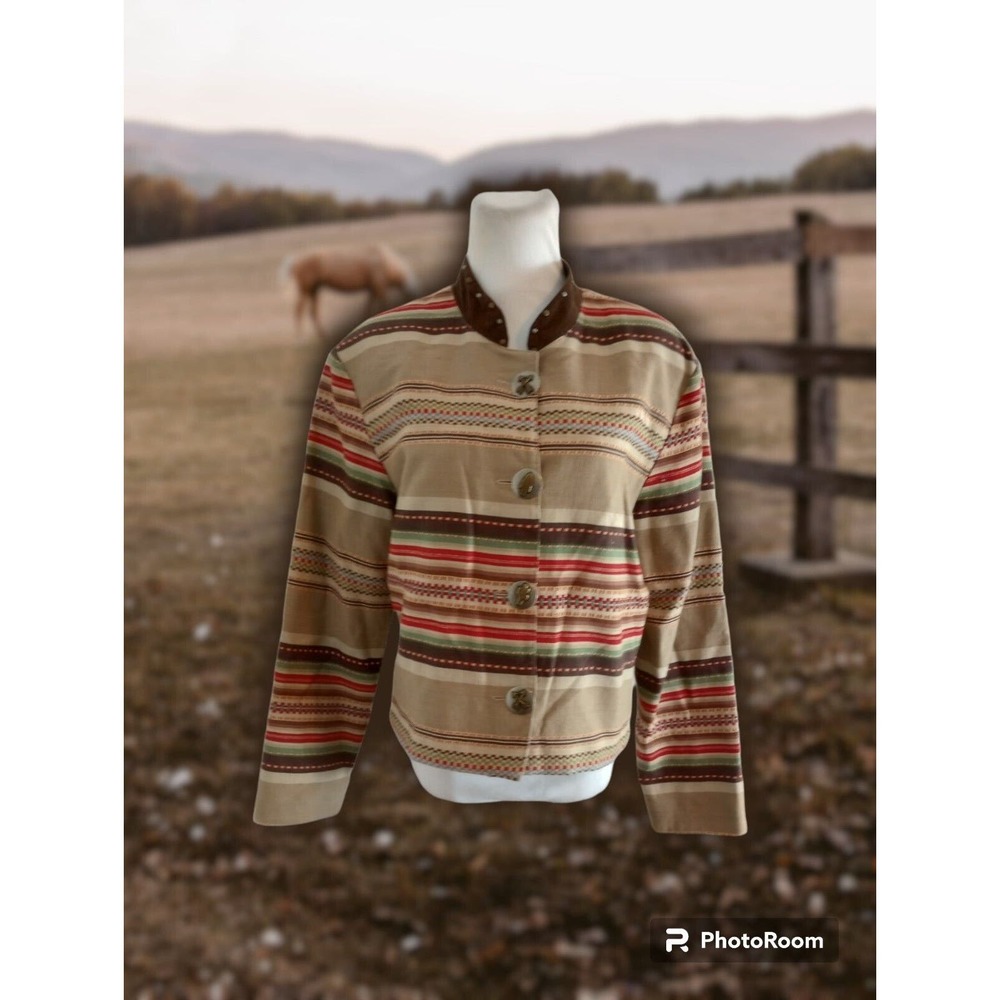 Vintage Five Star By Roper 3 Metal Studs Blazer Womens XL Western Rodeo Shacket - Picture 1 of 15